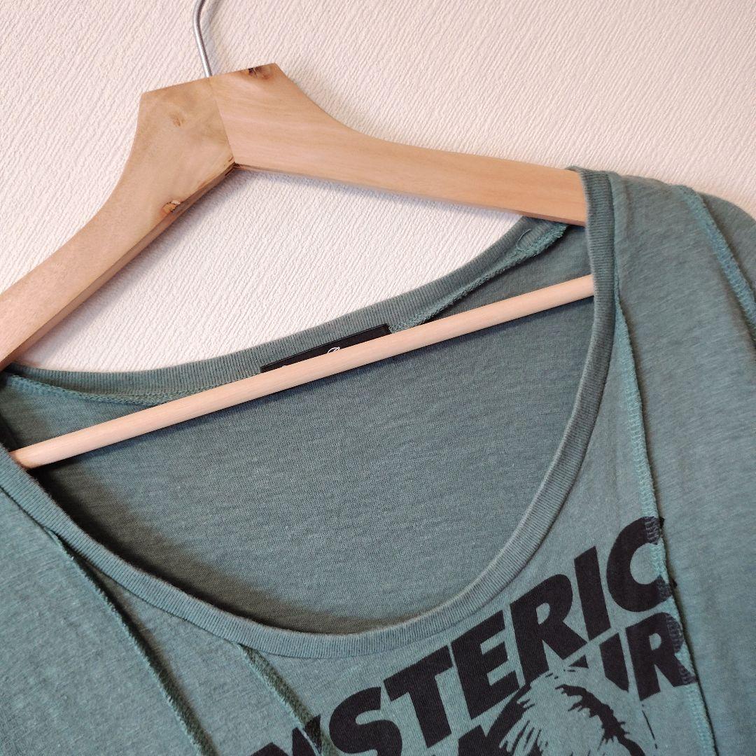 銀棚上　HYSTERIC GLAMOUR グリーンプリントTシャツ フリーサイズ