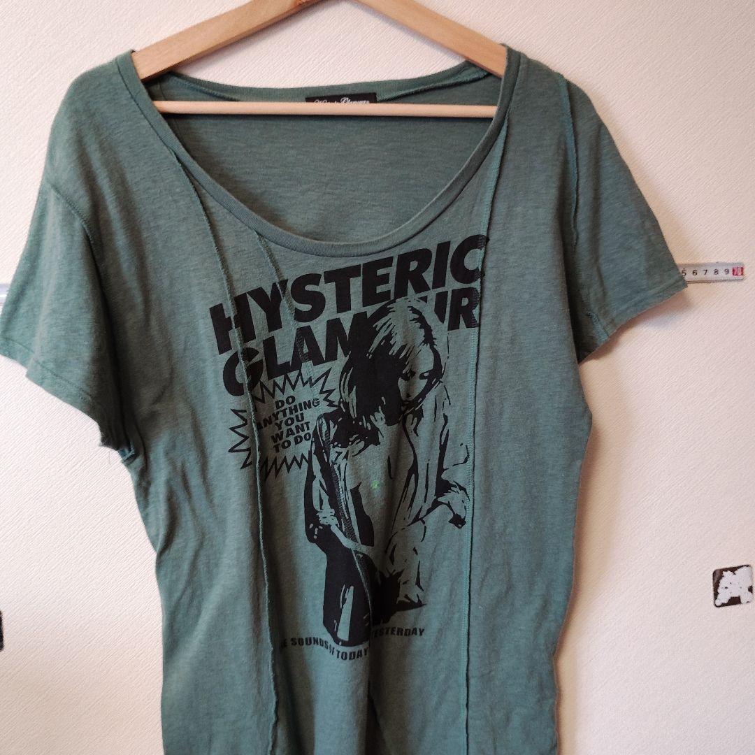 銀棚上　HYSTERIC GLAMOUR グリーンプリントTシャツ フリーサイズ