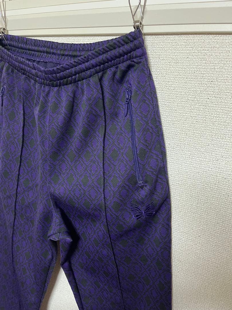 needles トラックパンツ　XS 総柄　紫色の幾何学模様カジュアルパンツ