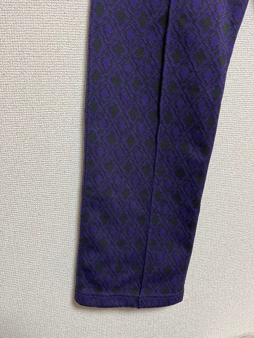 needles トラックパンツ　XS 総柄　紫色の幾何学模様カジュアルパンツ
