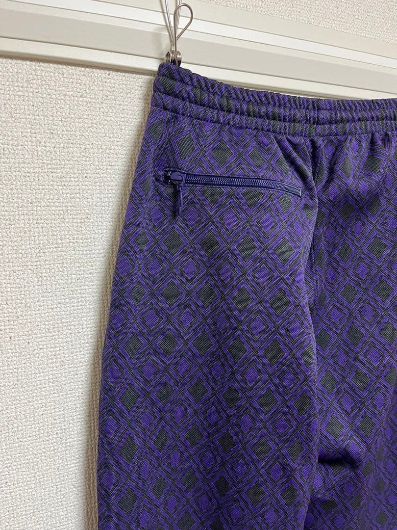 needles トラックパンツ　XS 総柄　紫色の幾何学模様カジュアルパンツ