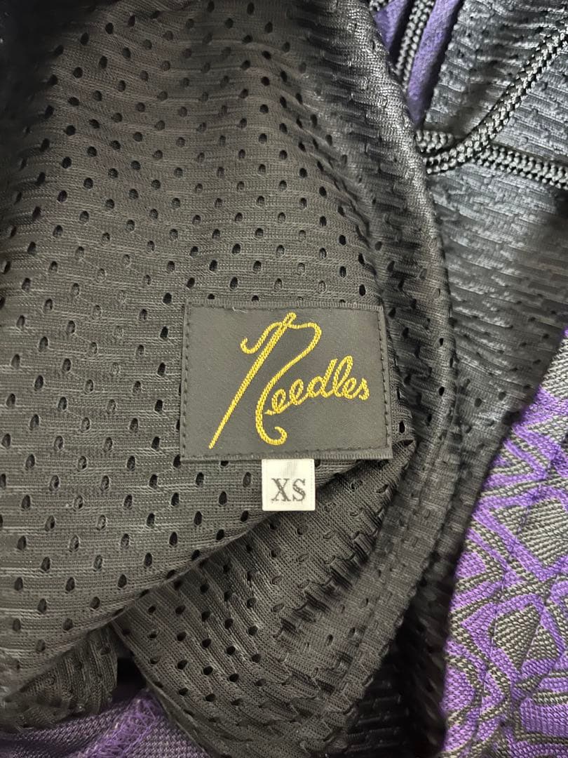 needles トラックパンツ　XS 総柄　紫色の幾何学模様カジュアルパンツ