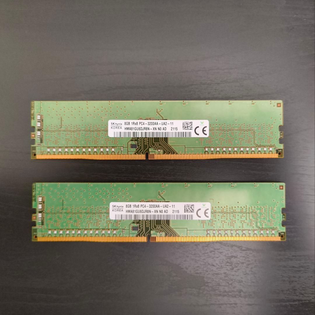 8GB×2枚 DDR4 メモリー 16GB