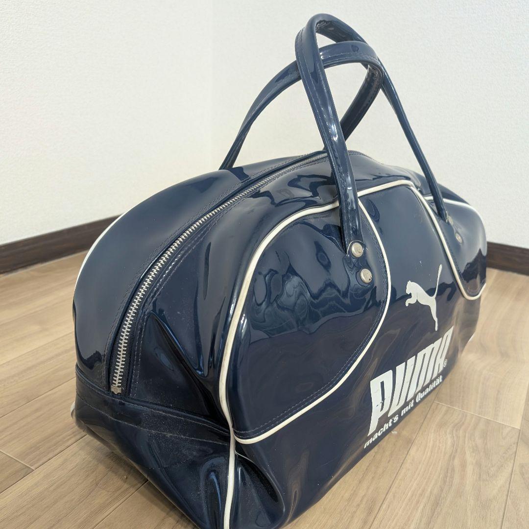 ビンテージ PUMA ネイビー ボストンバッグ 80年代 レトロプーマ 80′s
