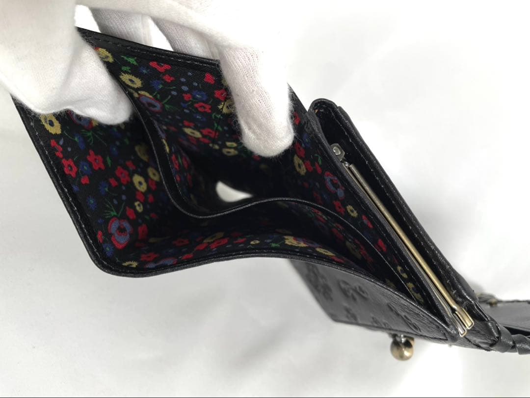 未使用 ANNA SUI アナスイ 三つ折り財布 がま口 バタフライ 蝶