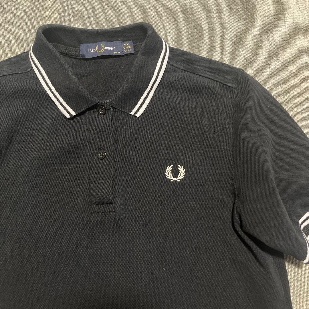 FRED PERRY ブラック ポロシャツ UK 10