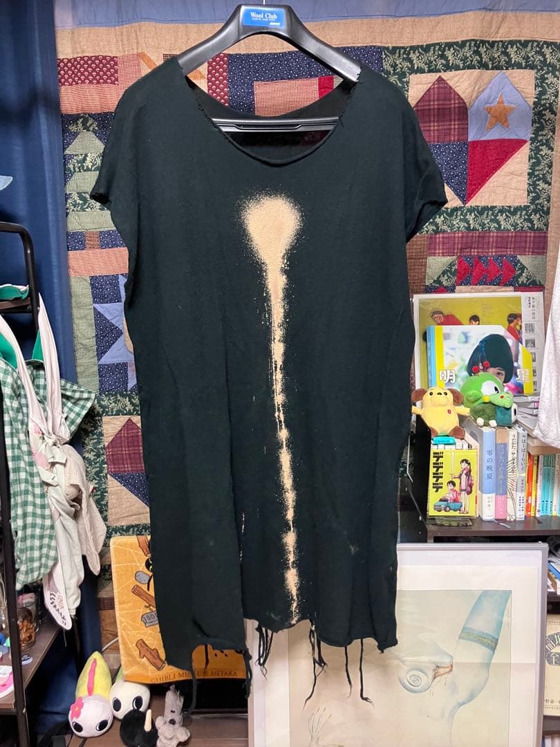 alice auaa コットンニット ブリーチペイントワンピース