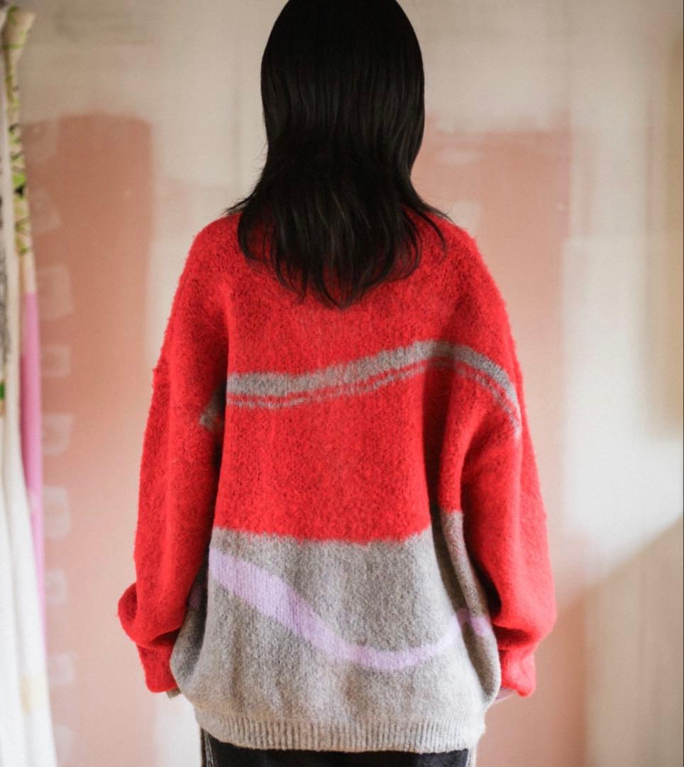 PAMM 気狂いのニットカーディガン red