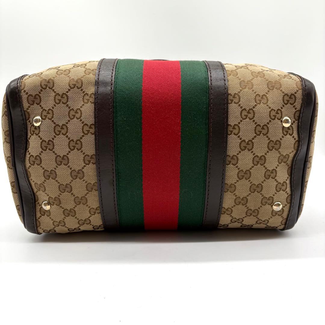 【極美品】GUCCI ボストンバッグ 2way GGキャンバス シェリーライン