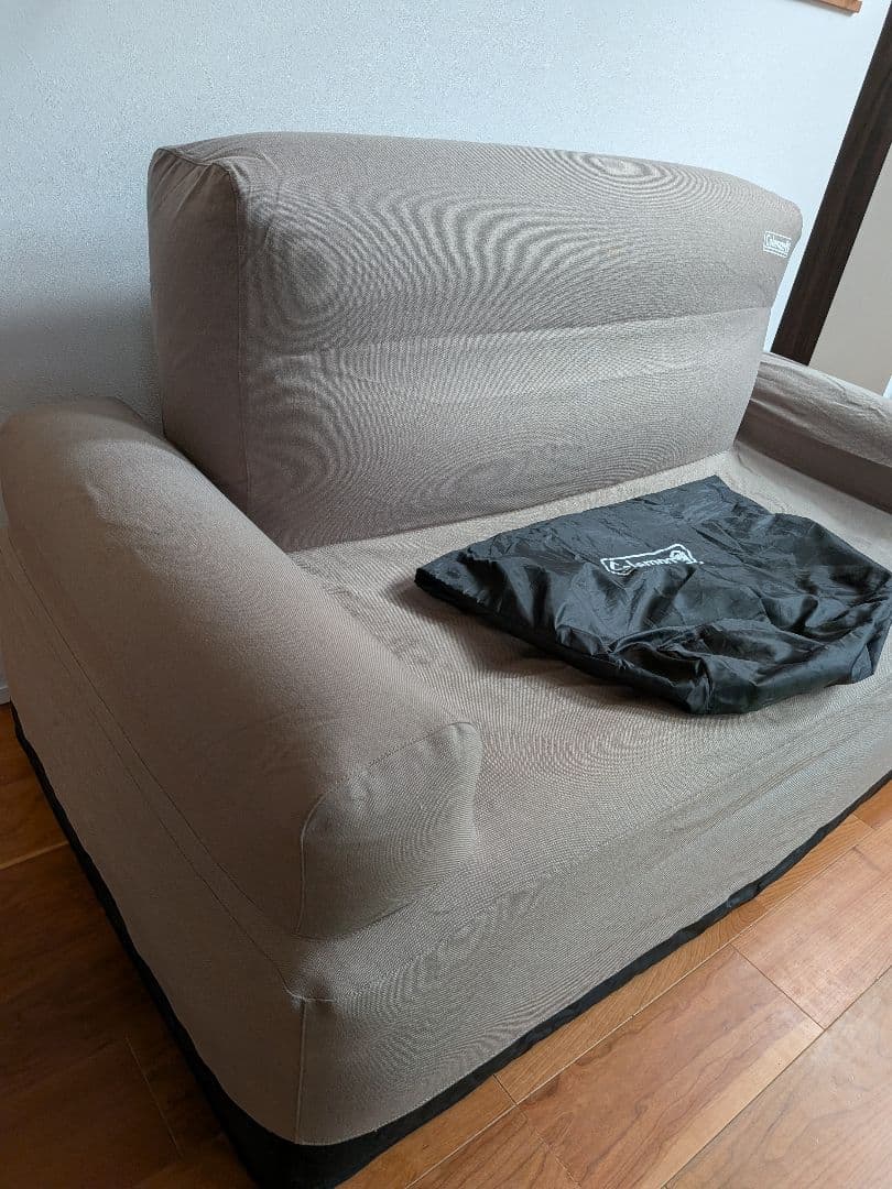 Coleman エアカウチ ダブル グレージュ　エアソファ 収納バッグ付き