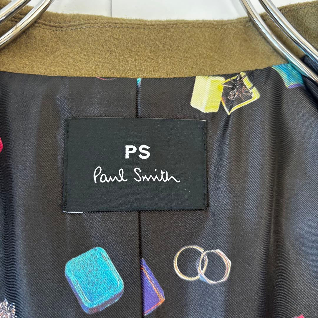 PS Paul Smith✨大きいサイズ　カシミヤウール　ロングチェスター　総柄
