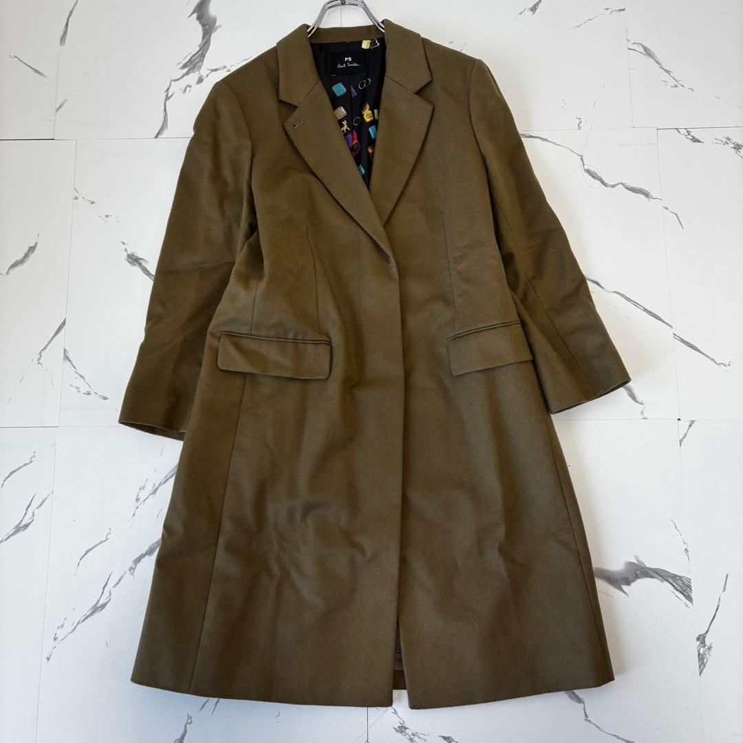 PS Paul Smith✨大きいサイズ　カシミヤウール　ロングチェスター　総柄