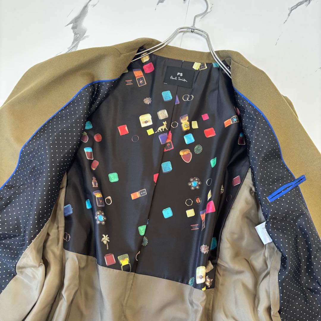 PS Paul Smith✨大きいサイズ　カシミヤウール　ロングチェスター　総柄