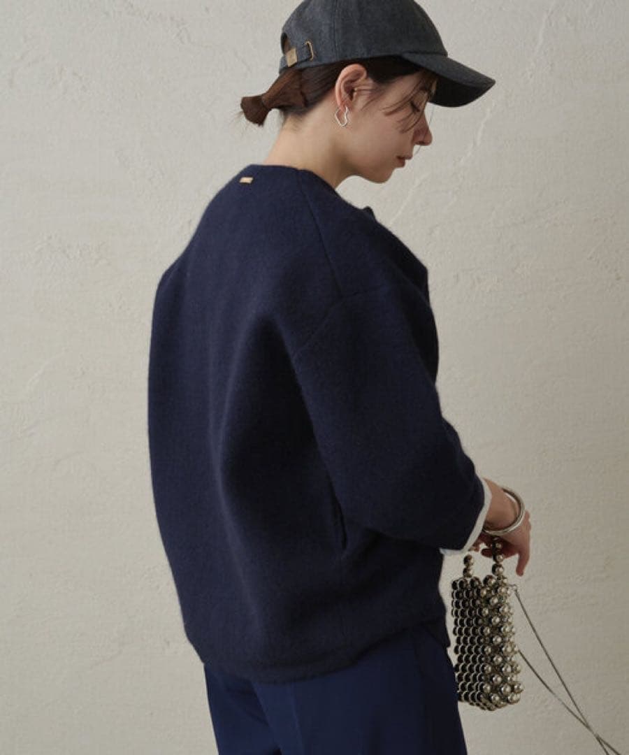 loungedress 接結ニットコート ネイビー