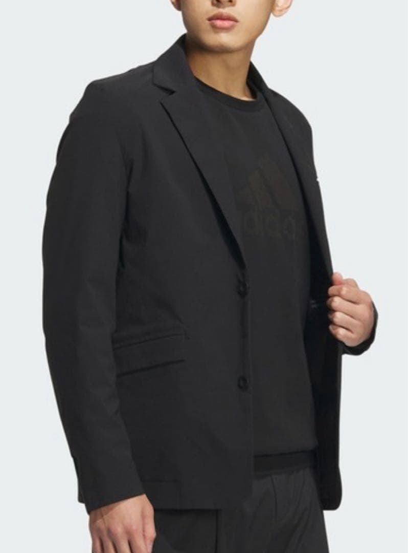 希少 2XL adidas ストレッチ テーラードジャケット 洗える ブラック