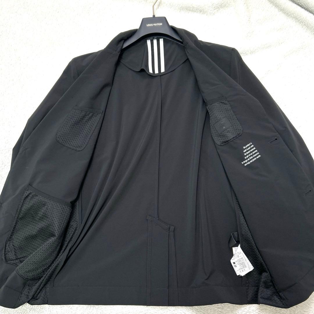 希少 2XL adidas ストレッチ テーラードジャケット 洗える ブラック