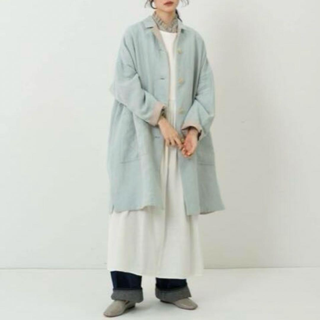極美品 コンジェペイエ リネンリバーシブルコート 近年モデル ゆったり