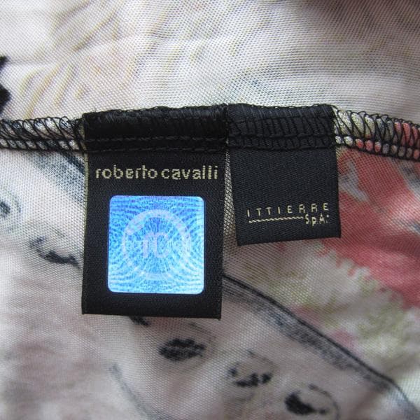 美品　roverto cavalli★　美しいプリントパッチ　ひざ丈ワンピース