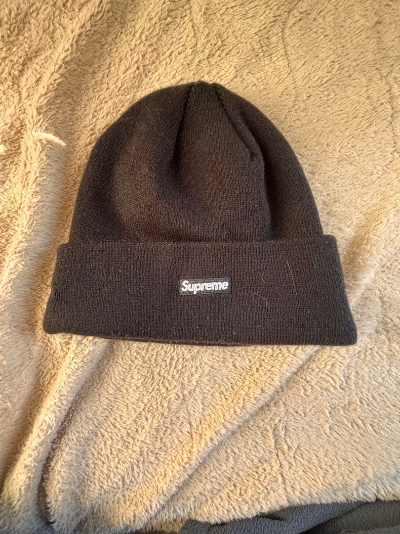 Supreme サイン入り ニット帽 黒