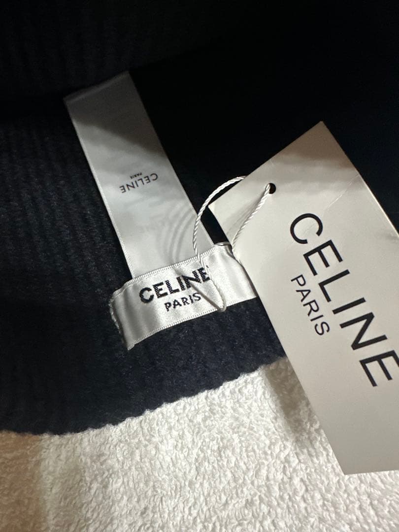 CELINE ブラックニット帽☆男女兼用
