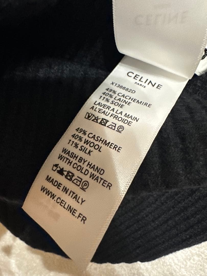 CELINE ブラックニット帽☆男女兼用