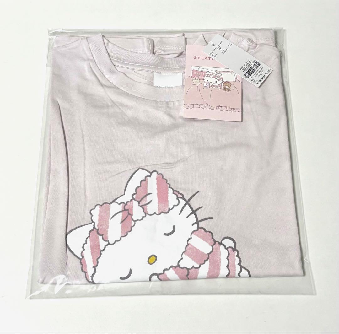 【即日発送】 sanrio ジェラピケ ワンポイントTシャツ キティ ピンク