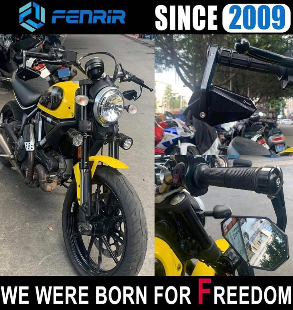 FENRIR ブラック オートバイ バイク バーエンドミラー バイク ミラー