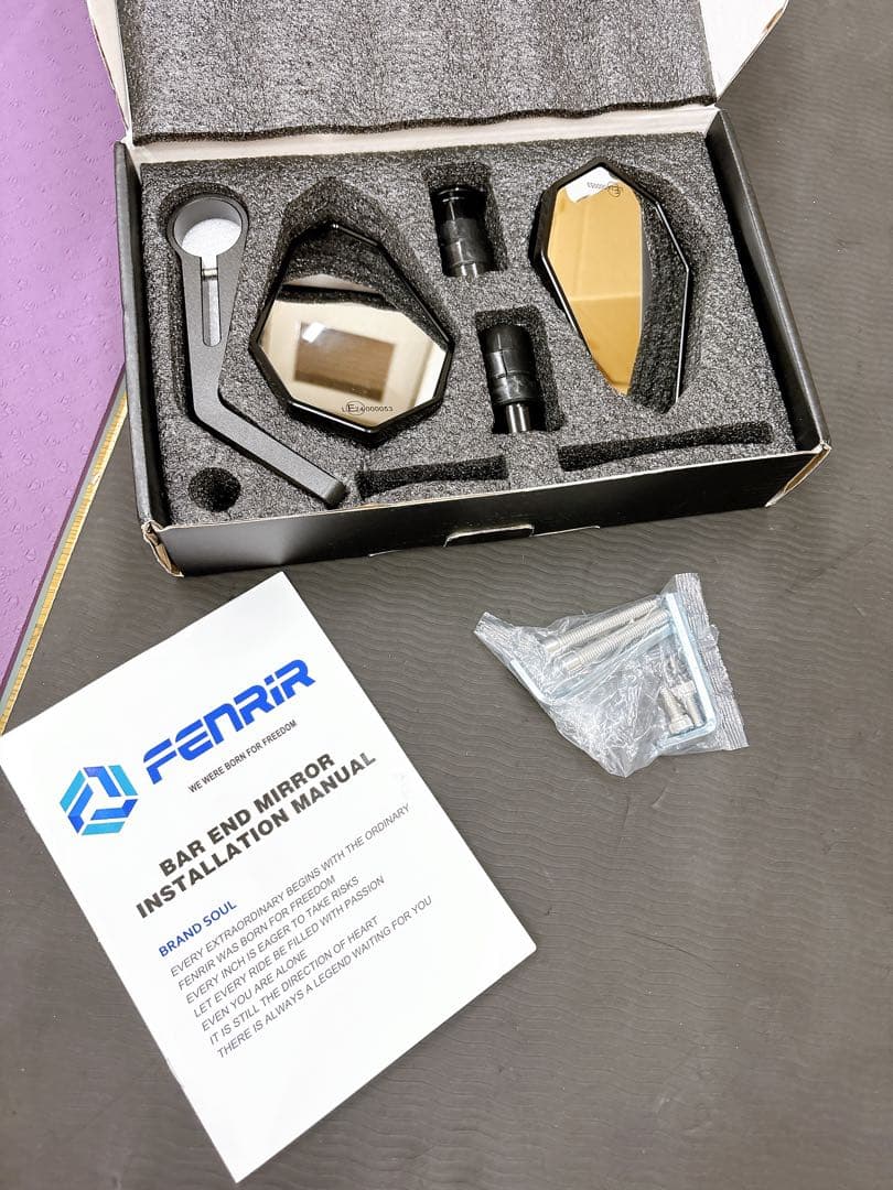 FENRIR ブラック オートバイ バイク バーエンドミラー バイク ミラー