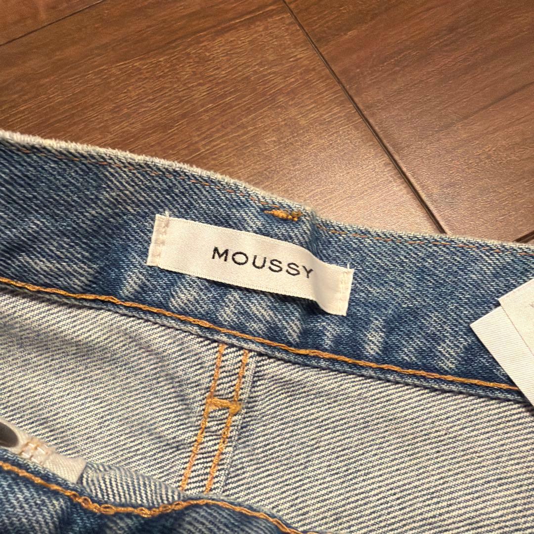 パンツ MOUSSY HW CRASH LOOSE STRAIGHT 24 BLU