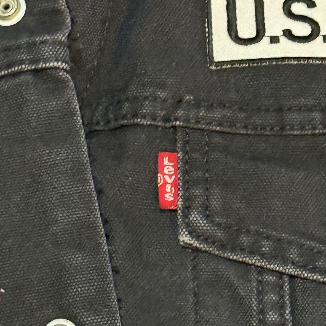 \"Levi’s U.S.NAVY ワッペン ボアベスト XL 黒 希少 \"