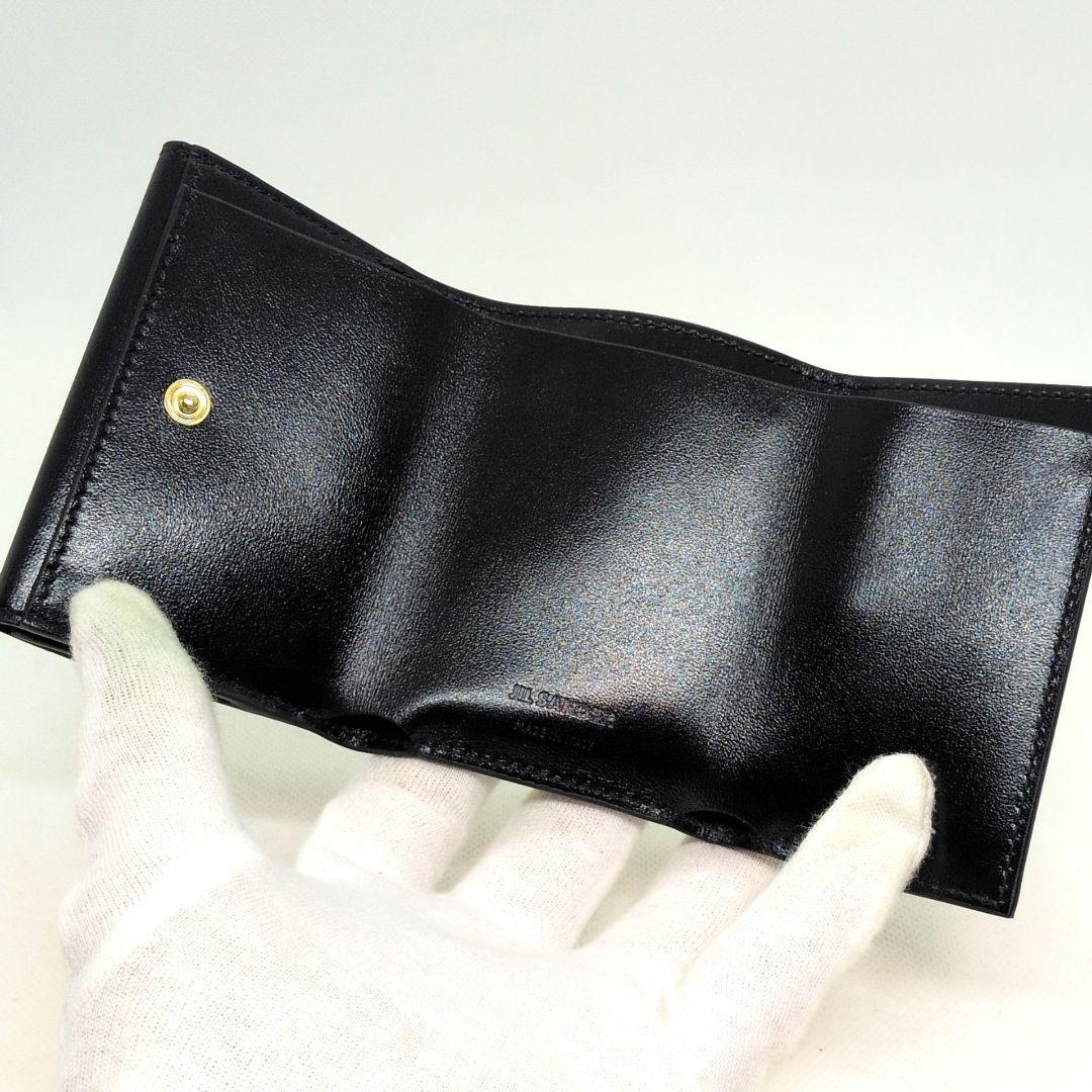 【未使用級 現行 箱,保存袋付き】ジルサンダー　ベイビーウォレット　三つ折り　黒