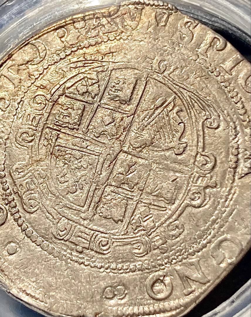 【NGC AU50】1645-46年 イングランド ハーフクラウン 手打ち銀貨