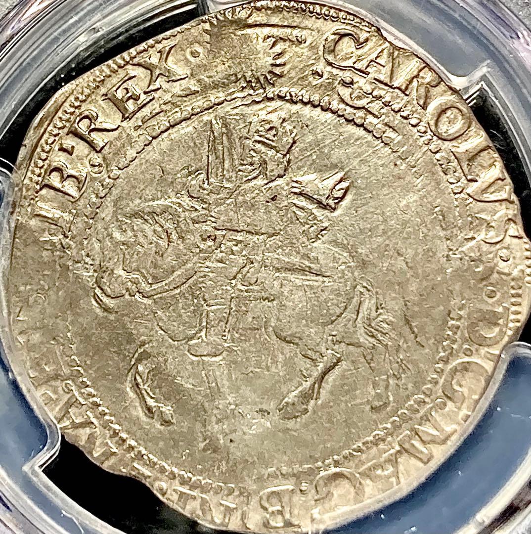 【NGC AU50】1645-46年 イングランド ハーフクラウン 手打ち銀貨