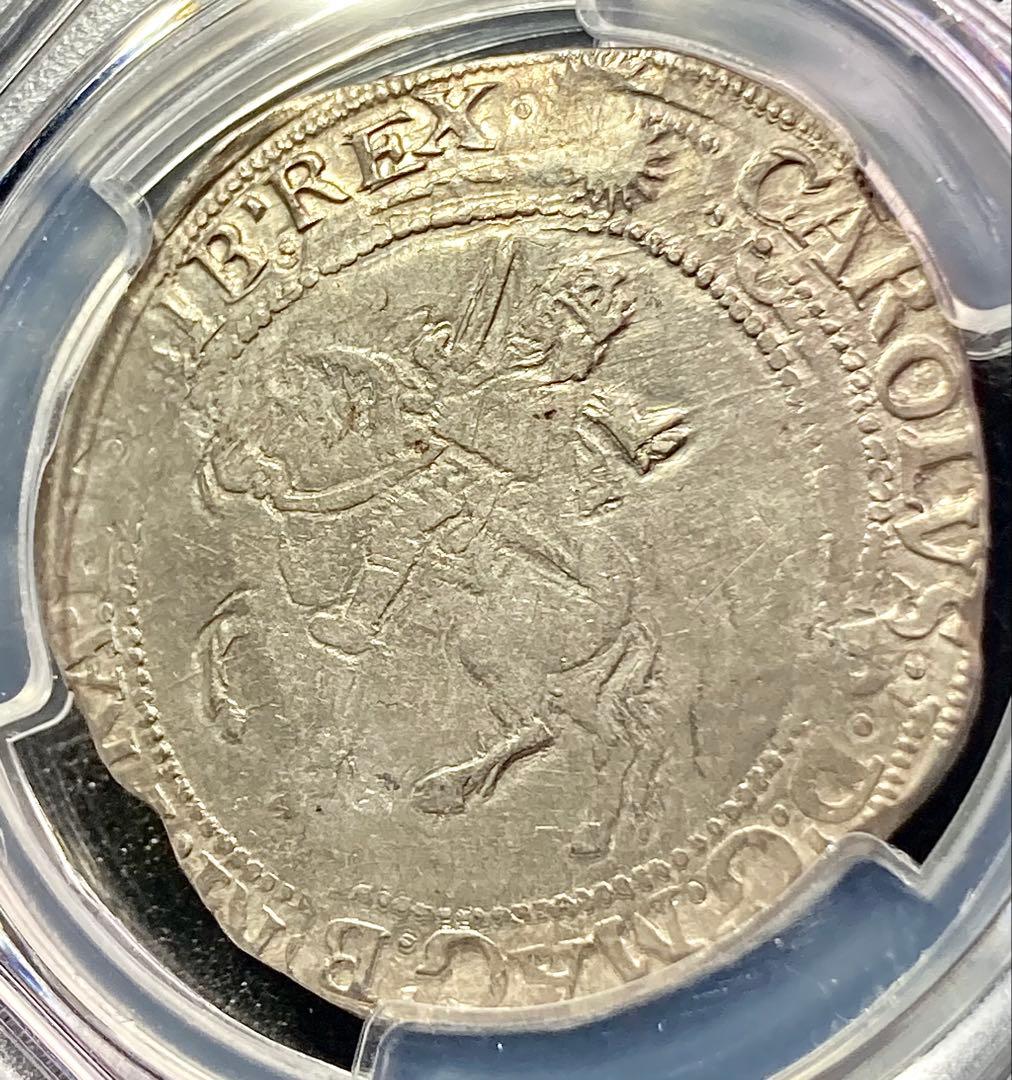 【NGC AU50】1645-46年 イングランド ハーフクラウン 手打ち銀貨