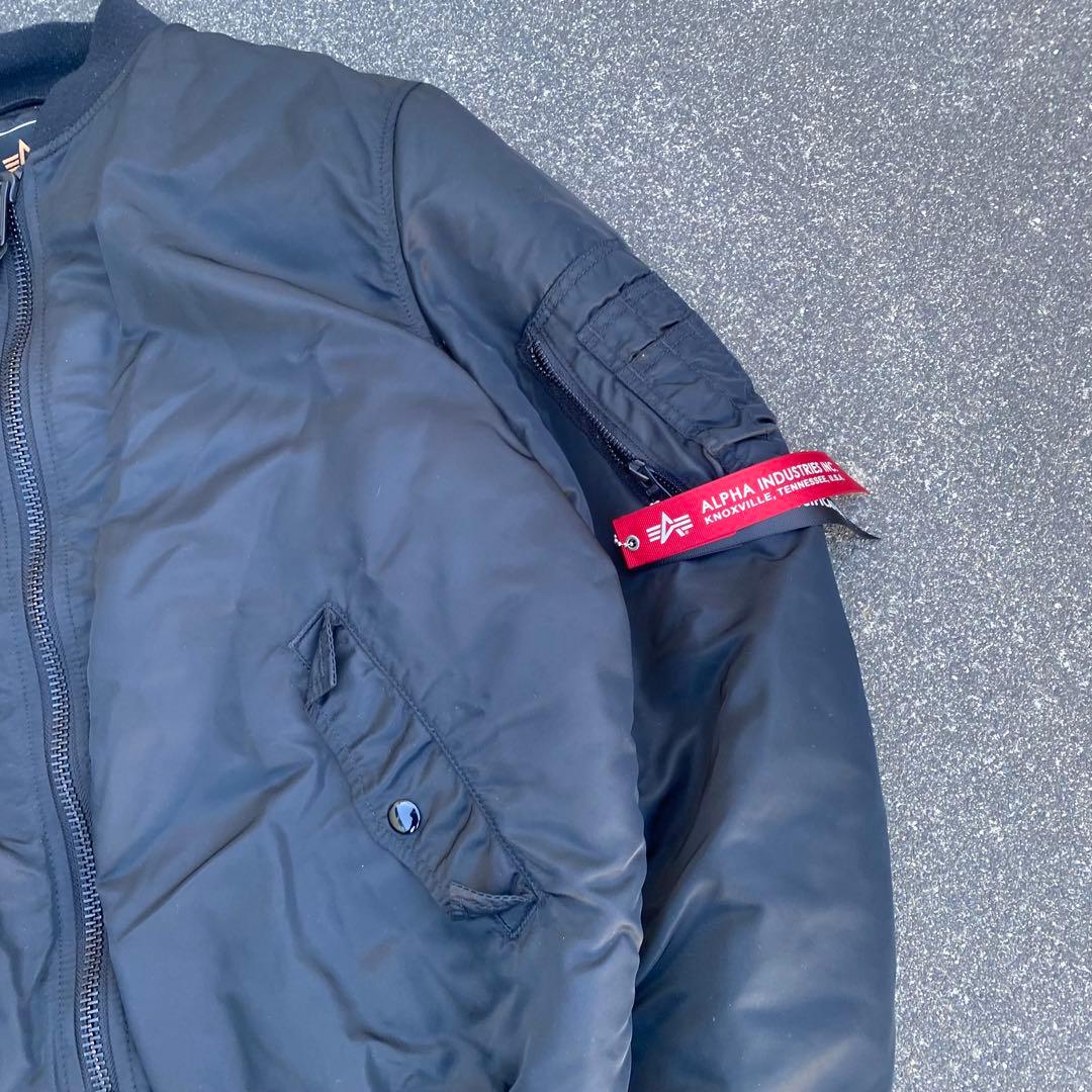 ALPHA INDUSTRIES MA-1 短丈 フライトジャケット 黒 人気