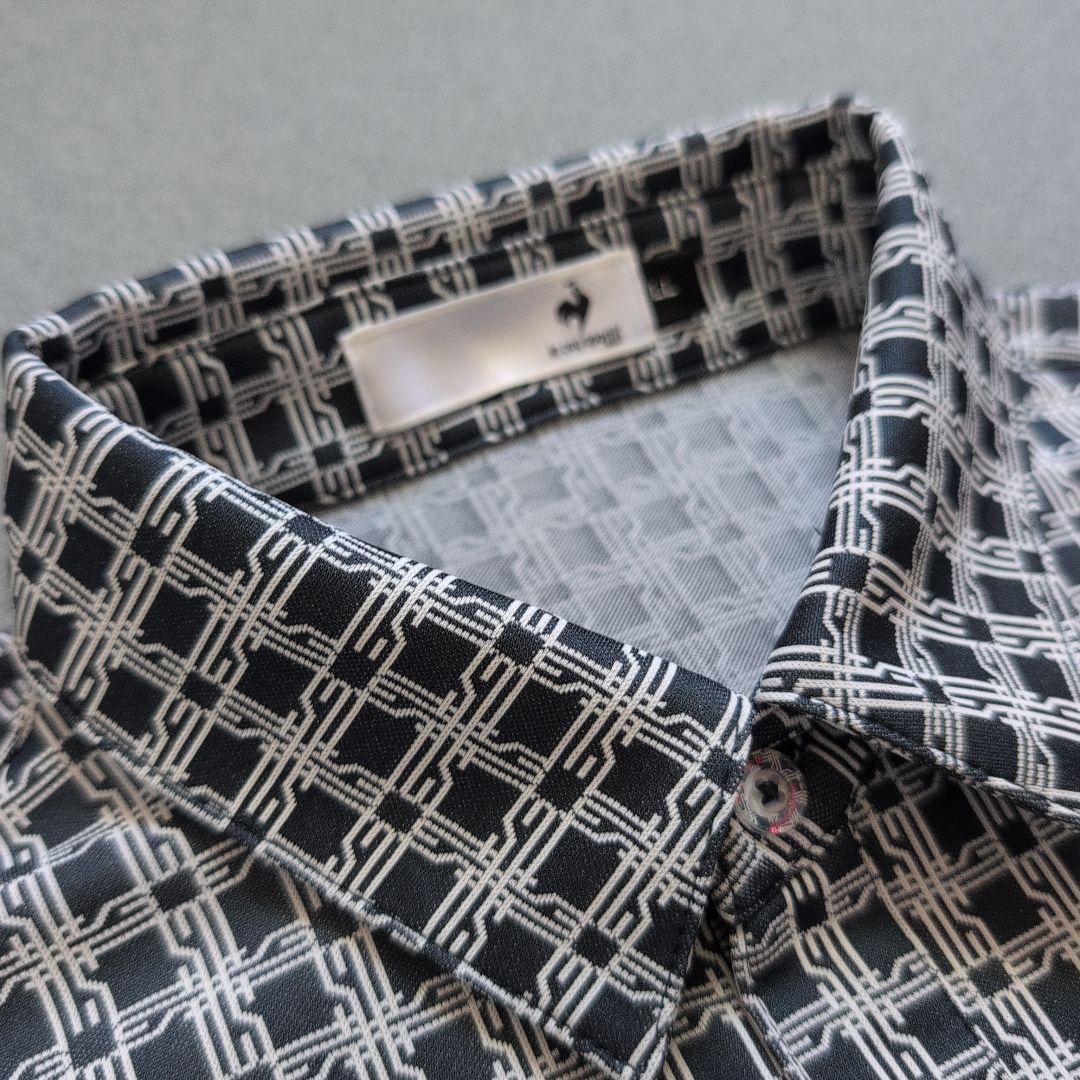 【未使用に近い】ルコックスポルティフゴルフ　速乾軽量刺繍ロゴ　ポロシャツ半袖LL