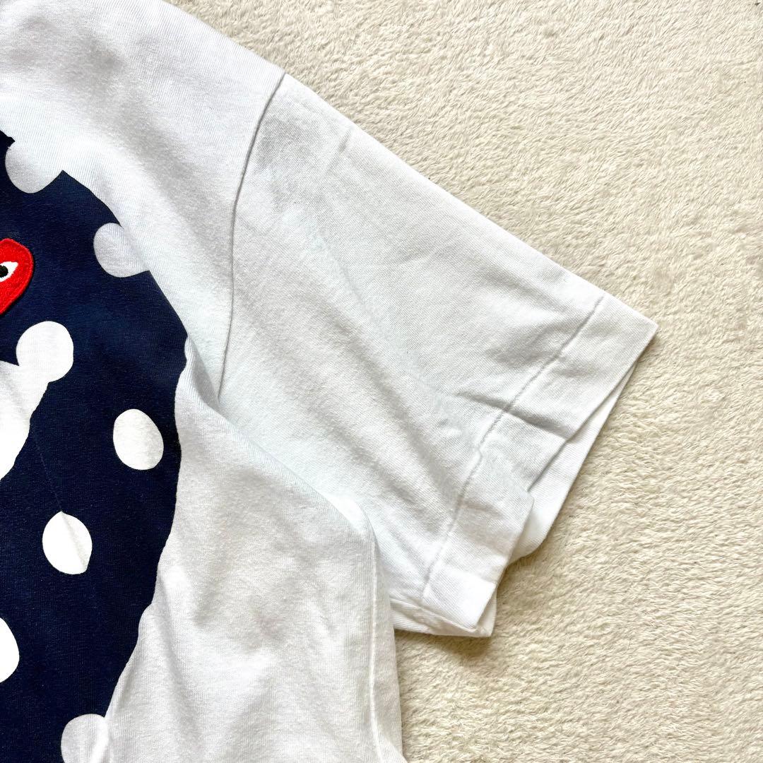 【プレイコムデギャルソン】近年モデル　ブルードットハート　コットン　Tシャツ
