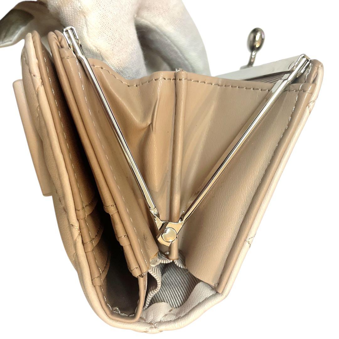 【美品】JILL STUART RIBBONキルトウォレット がま口二つ折り財布