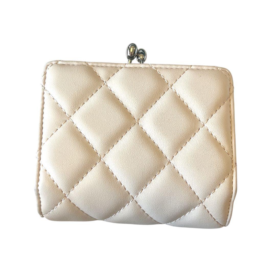 【美品】JILL STUART RIBBONキルトウォレット がま口二つ折り財布