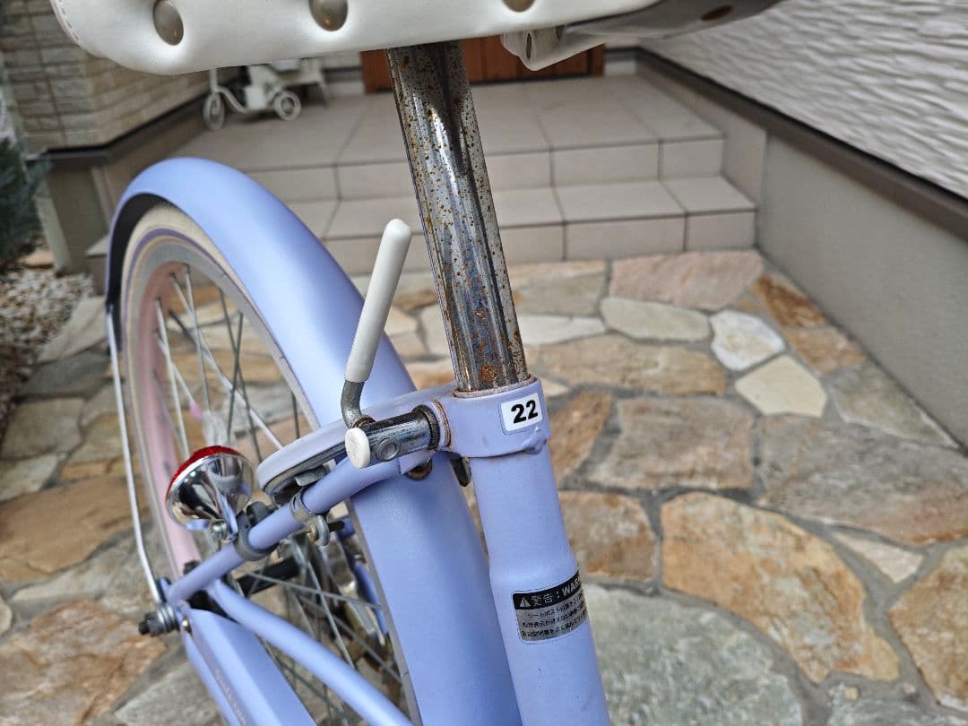 子供用自転車 メゾピアノ 22インチ ラベンダー 前部バスケット付き