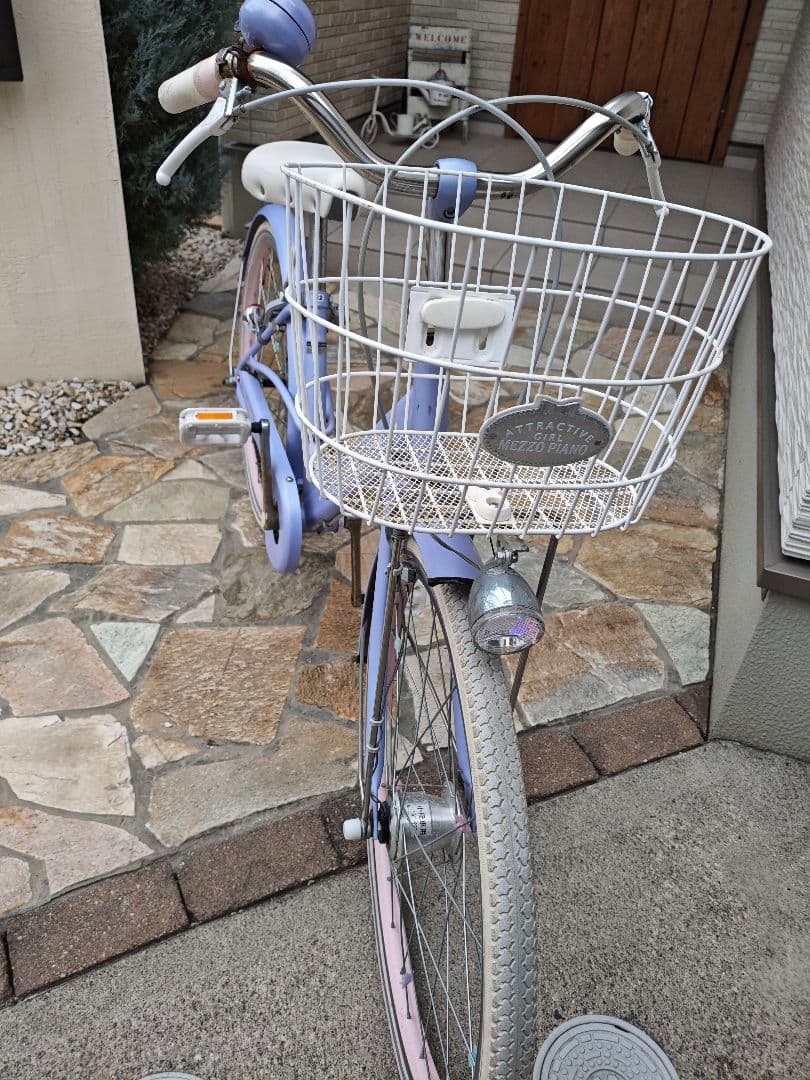 子供用自転車 メゾピアノ 22インチ ラベンダー 前部バスケット付き