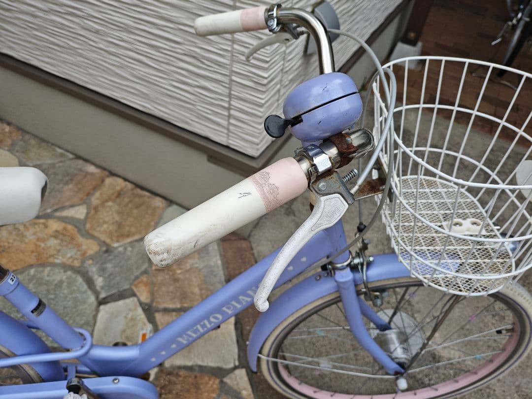 子供用自転車 メゾピアノ 22インチ ラベンダー 前部バスケット付き