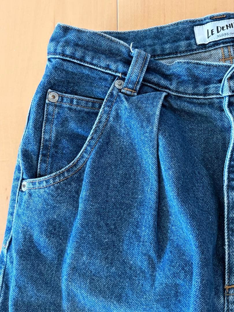 スローブイエナ　LE DENIMタックワイド　バギーデニムパンツ　38
