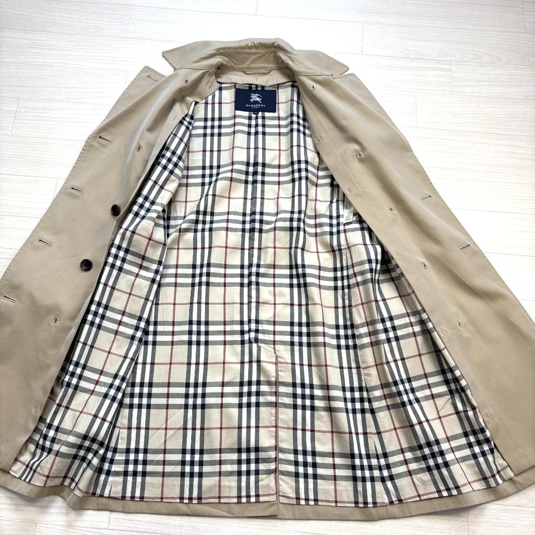 【極美品】バーバリーロンドン　ベージュ　トレンチコート　チェック　ベルト　３６