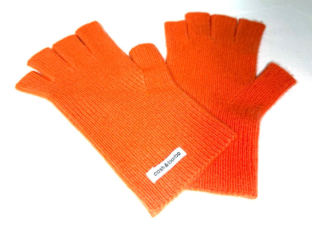 cash & barba オレンジ オープンフィンガーグローブ
