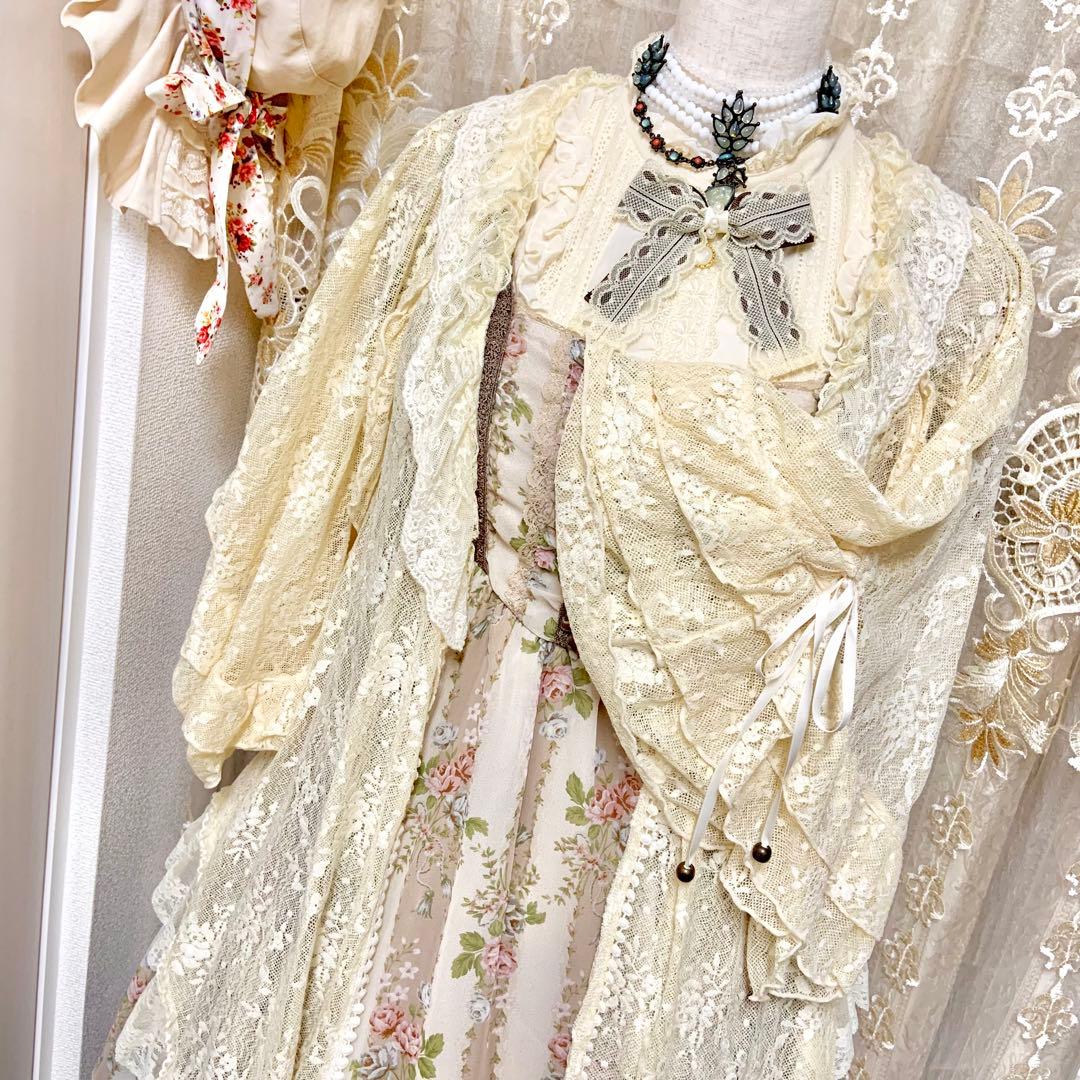 axes femme サイドドロスト総レースカーディガン　Y2K 森ガール　姫