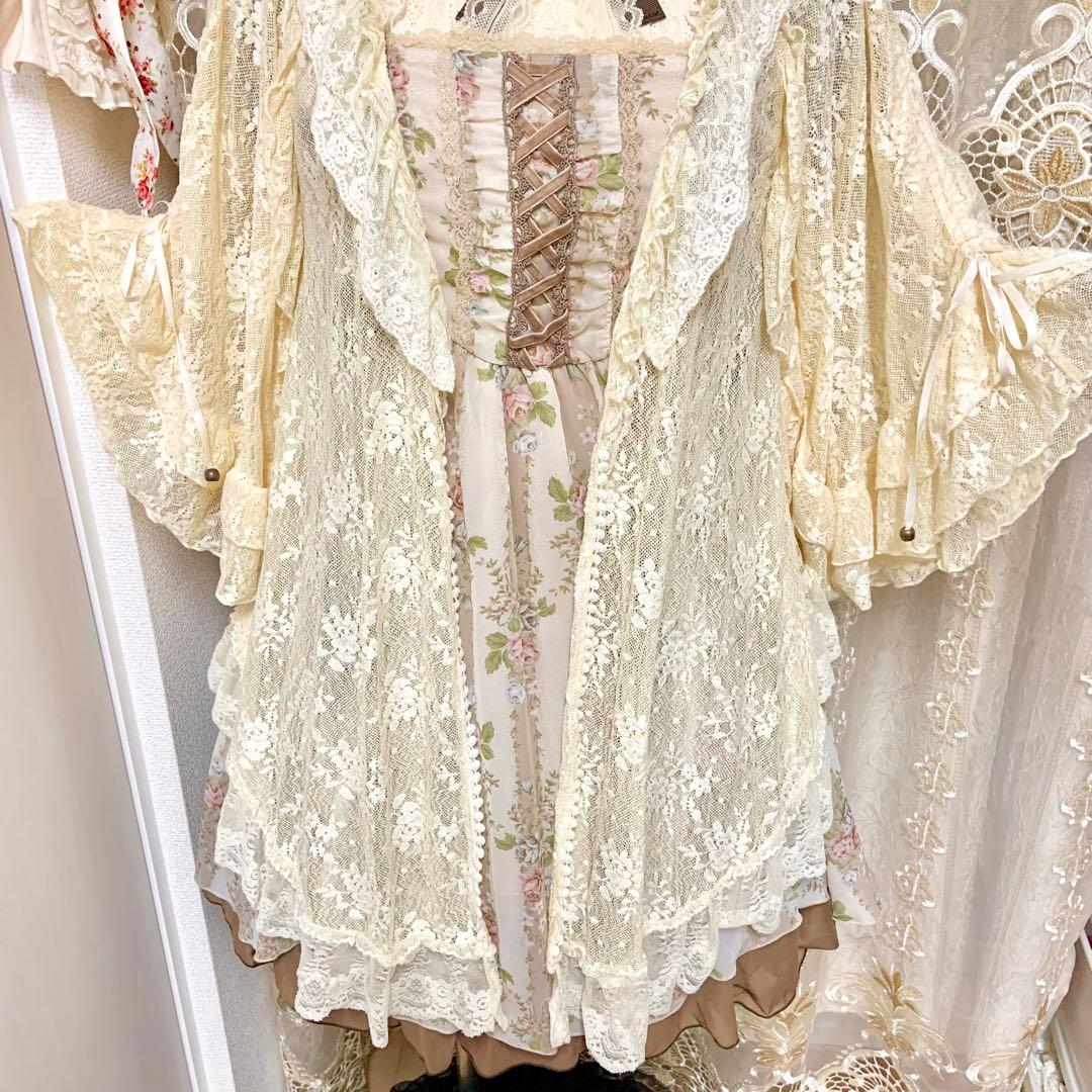axes femme サイドドロスト総レースカーディガン　Y2K 森ガール　姫