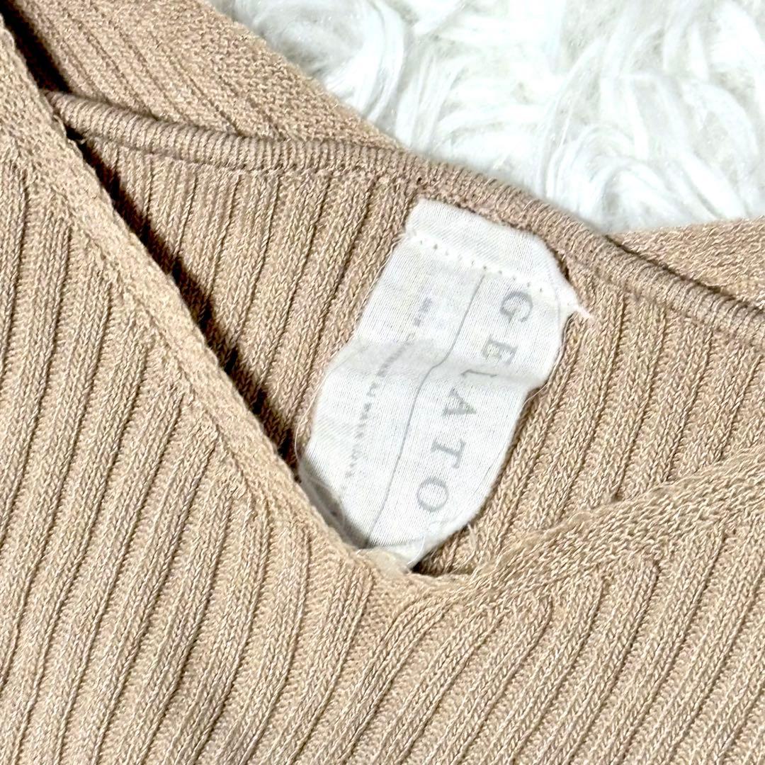 【未使用】ジェラートピケ　ジェラピケ　ニットロングワンピース　薄いピンク　F