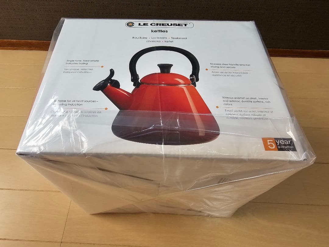 【新品】ル・クルーゼ コーンケトル 1.6L レッド IH対応 笛吹 やかん