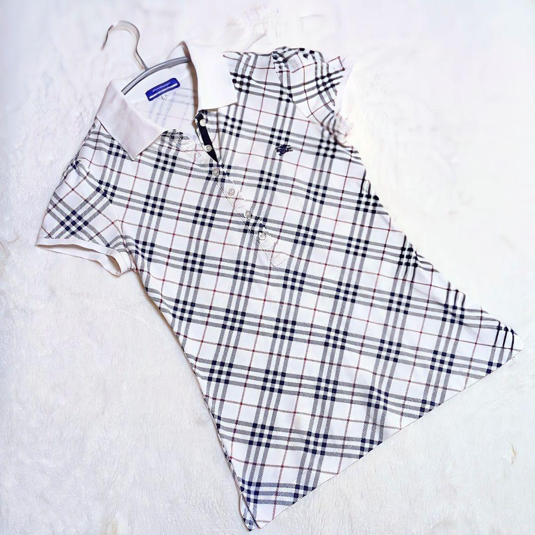 最終★BURBERRY ノバチェック 半袖ポロシャツ ロゴ刺繍 日本製